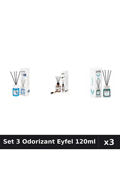 Eyfel Set 3 Odorizante Camera Betisoare, Angel, Cool Water, Vanilie, 120 ml