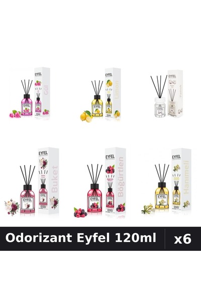 Eyfel Set 6 Odorizante Camera Betisoare - 6 Arome Asortate, 120ml Parfum