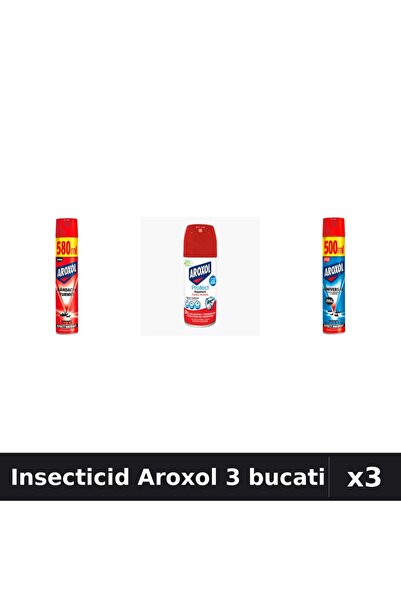 Aroxol Set 3 Spray Insecticid 100ml, 500ml, 580ml - Anti Insecte Eficient