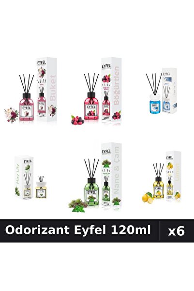 Eyfel Set 6 Odorizante Camera Betisoare - 6 Arome Asortate, 120ml Parfum