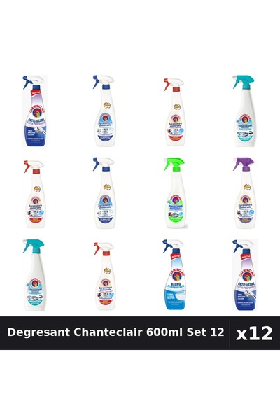 Chanteclair Set 12 Degresant Universal 600-625ml - 7 Arome, Anticalcar, Bicar...
