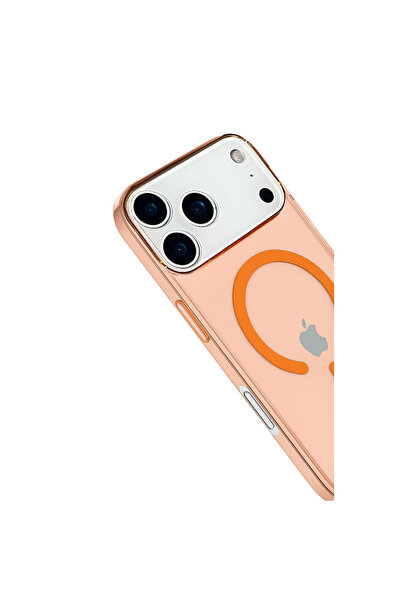 iPhone 17 Pro Max Kılıf Pc Real Magsafe Kapak - Turuncu