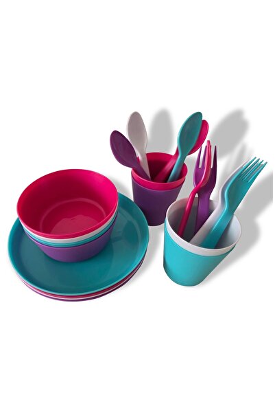 Generic 20-Piece Unbreakable Kids Dinnerware Set - Colorful Plastic Plates, B...