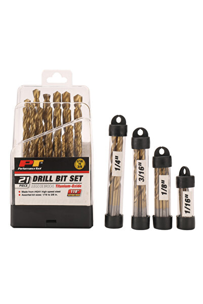 Lawazim 63PCS Titanium Coated HSS Drill Bit Set with Storage Case, Assorted S...