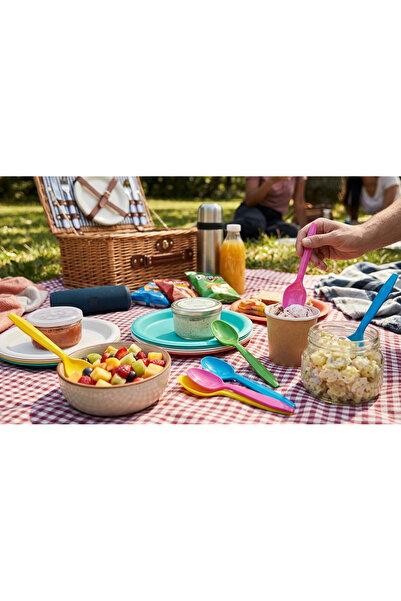 Ark Multi-Colored Practical Plastic Spoon Set 20 Pieces