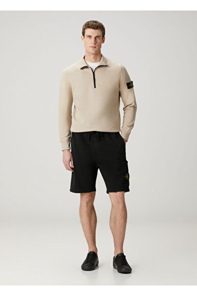 STONE ISLAND Siyah Beli Kordonlu Bermuda