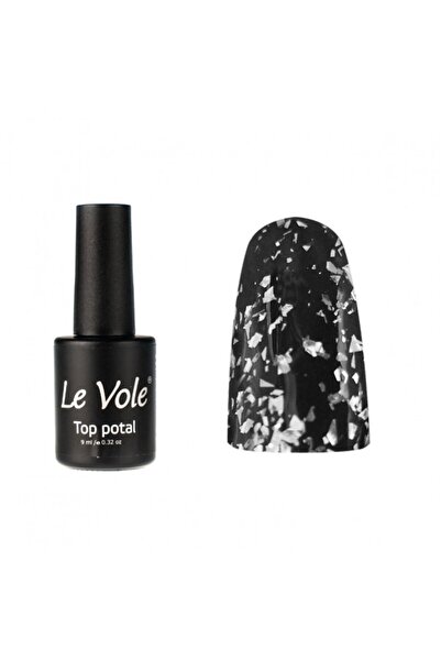 Le Volente Top Coat pentru unghii, 9 ml, Le Vole Top Potal Silver