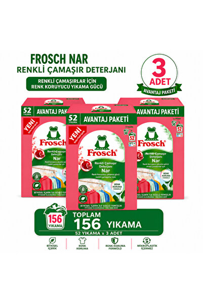 Frosch Nar Özlü Renkli Çamaşırlar İçin Toz Deterjan 52 Yıkama 3x3,432 kg