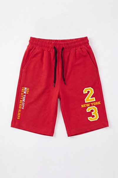 YA KO KİDS 3-Piece Colorful Summer Print Detailed Boys' Capri Pants with Elastic Waist and Double Pockets