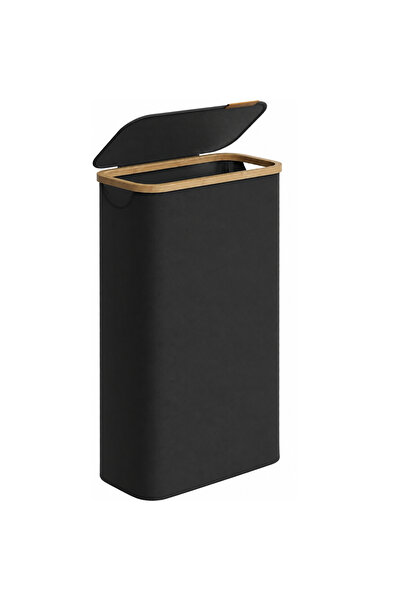 SONGMICS Laundry Basket with Lid, Removable Bag, Bamboo Handles, 65 L, 42x23x...