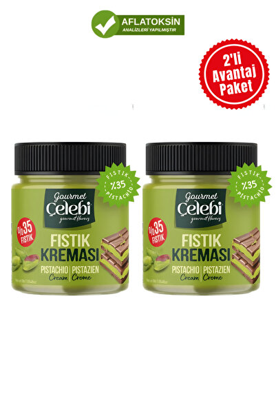 Gourmet Çelebi Antep Fıstık Kreması %35 200 Gr x 2 Adet - Antep Fıstığı Krema...