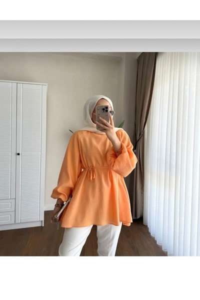 Bahar Altundemir Women's Orange Balloon Sleeve Shirt