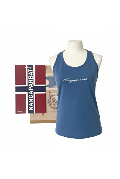 Genaric Nanga Parbat Women's Blue Cotton Sleeveless Tank Top
