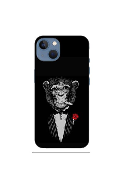 OEM Husa compatibila cu Apple iPhone 13 Silicon Gel Tpu Model Cigar Monkey