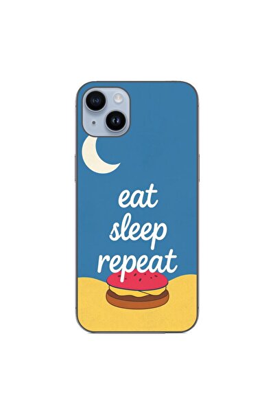 OEM Husa compatibila cu Apple iPhone 14 Plus Silicon Gel Tpu Model Eat Sleep ...