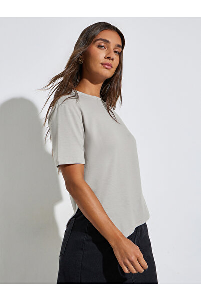 Styli Grey Round Neck Short Sleeve T-Shirt