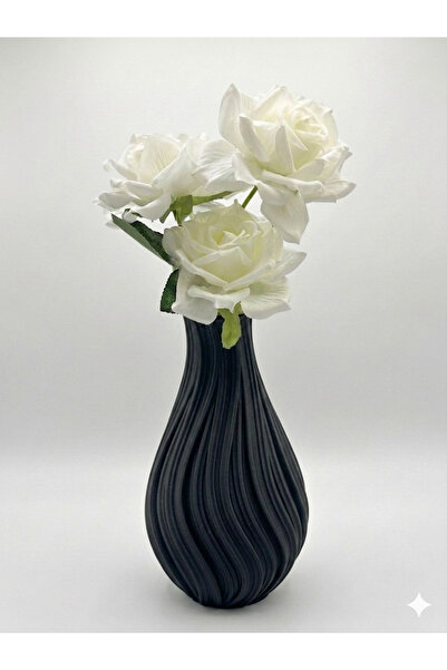 3Dikili design Modern Spiral Design 3D Printing Decorative Vase 21 cm