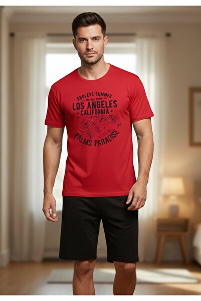 FREENİGHT Men's Cotton pajamas, short-sleeved blouse and shorts