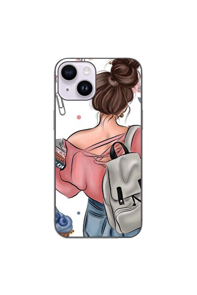 OEM Θήκη συμβατή με Apple iPhone 14, από σιλικόνη gel TPU, μοντέλο  "Girl Fas...