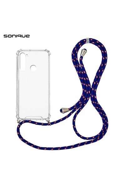 Sonique Θήκη Σιλικόνης με Κορδόνι Armor Clear Xiaomi Redmi Note 8T Rainbow Μπλε