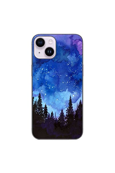 OEM Husa compatibila cu Apple iPhone 14 Silicon Gel Tpu Model Night Forest