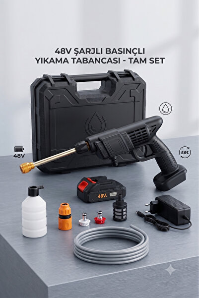 Autobase Şarjlı Basınçlı Oto Yıkama ve Bahçe Sulama Tabancası 48V