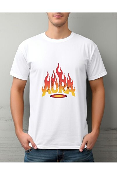 Krays Aura Flame Printed Premium Cotton Unisex T-Shirt Regular Fit Standard F...