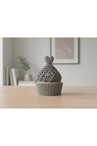 OEM Decorative Muffin-Type Electric Candle Holder with Heart Element