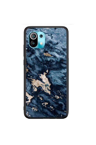 Other Xiaomi Mi 11 Lite Marble Blue Gold Black Glossy Θήκη