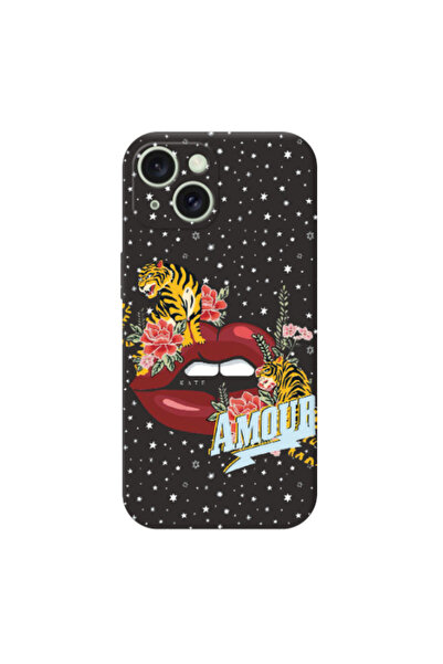 Other Apple iPhone 15 Amour Black Colored Silicone TPU Θήκη