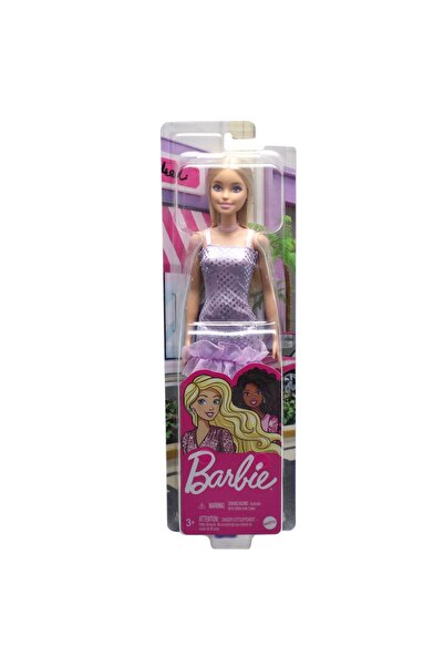 mattel Кукла Барби с ярък тоалет, руса с лилава рокля
