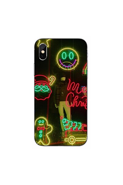 OEM Husa compatibila cu Apple iPhone XS Max Silicon Gel Tpu Model Craciun Vit...