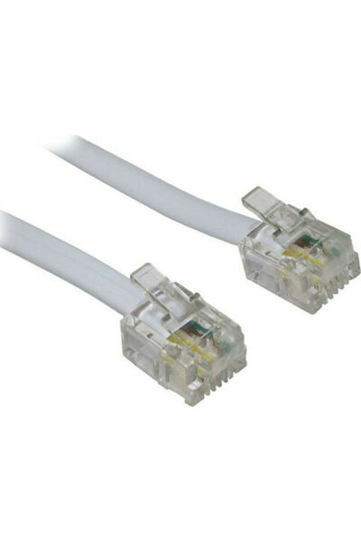POWERTECH Επίπεδο Καλώδιο Τηλεφώνου RJ11 6P4C 5μ Λευκό (CAB-T004)