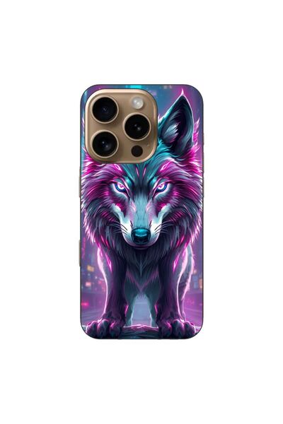 OEM Husa compatibila cu Apple iPhone 16 Pro Silicon Gel Tpu Model Cyberpunk Wolf