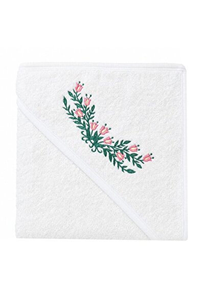 PRICHINDEL Hooded towel, cotton, Tulips, white, 80 x 100 cm