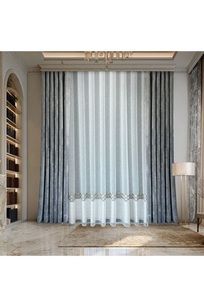 ArasyaHome Striped Rain Curtain White/Grey