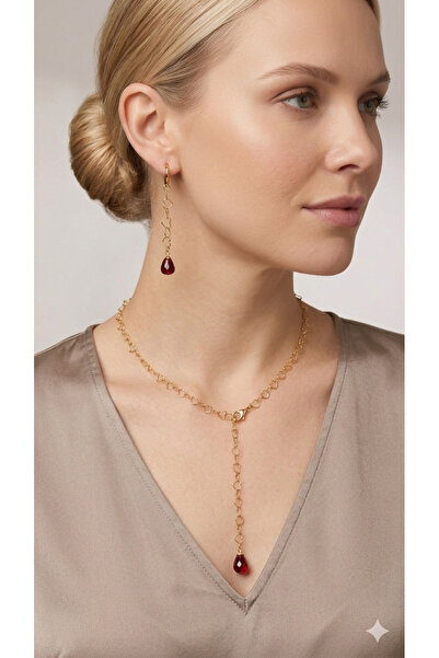 derokas Heart Chain Steel Pomegranate Necklace Earring Jewelry Set - Special ...