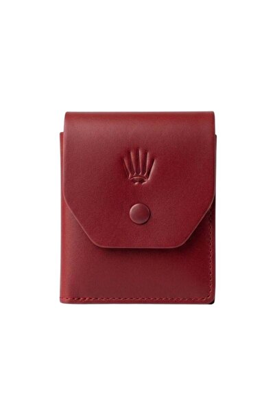 WATCHOFROYAL Purefold Crazy Red Genuine Leather Card Holder Wallet