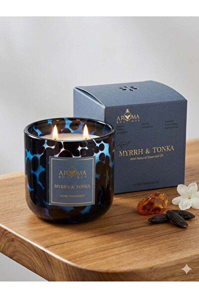 Aroma شمعة معطرة فاخرة بفتيلتين برائحة المر والتونكا