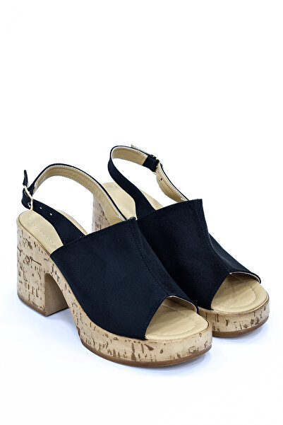kajal ayakkabı Frm 701 Thick Heeled Sandals with Back Strap