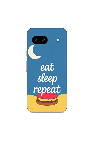 OEM Калъф, съвместим с Google Pixel 8A, силиконов гел TPU, с шарка  "Яж, спи,...