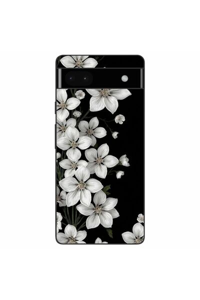OEM Калъф, съвместим с Google Pixel 6A, силиконов гел TPU, с шарка на чисто б...