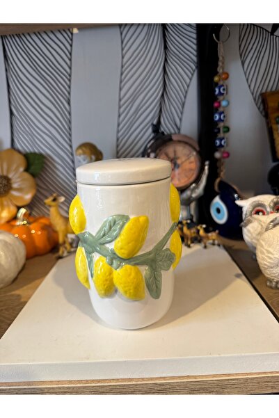 Atak Hediyelik Ceramic Lemon Figured Storage Container 15 cm