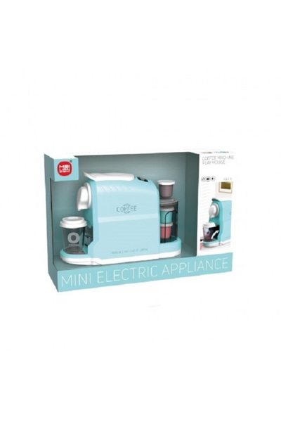 Noname Blue Coffee Maker Toy Top Bottom Set with Sounds & Lights and Accessories