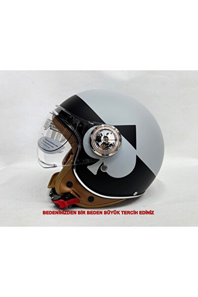 Nero Tk-06 Şefaf Vizörlü Yarım Açık Kask Mat S2