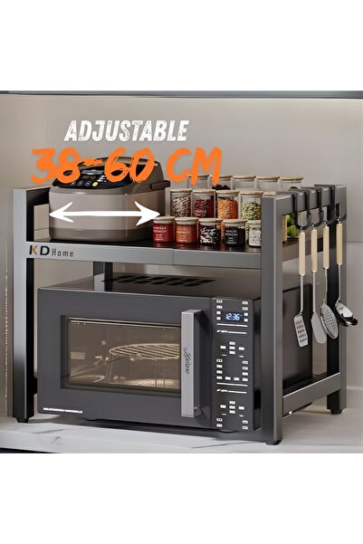Kdhome Raft Metalic Cuptor Microunde SpaceRack, Ajustabil, Etajera, Organizat...