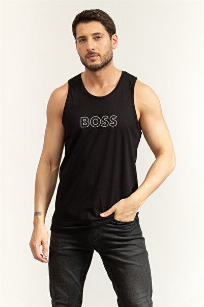 BOSS Beach Tank Top Erkek Kolsuz T-Shirt Siyah