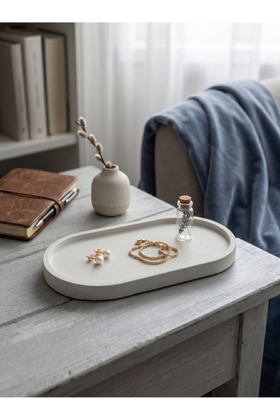 CANSEB Elegance Premium - 18cm - Decorative Tray - Plate - Concrete Serving D...
