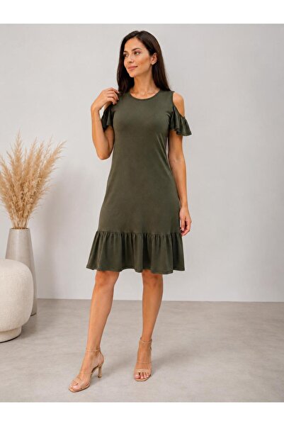 SENTEX Off-Shoulder Ruffle Women's Dress