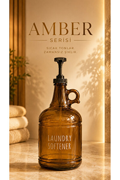 NEWNOW Aura Amber 2 Liter Glass Softener and Detergent Dispenser |   Decorati...